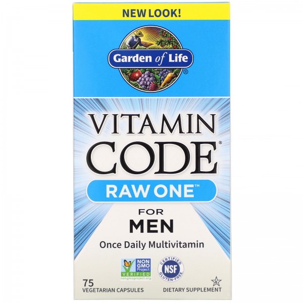 Garden of Life Витамин Code RAW One мультивитамины для мужчин 75 вегетарианских капсул