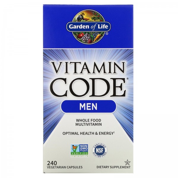 Garden of Life Витамин Code мультивитамины из цельных продуктов для мужчин 240 вегетарианских капсул