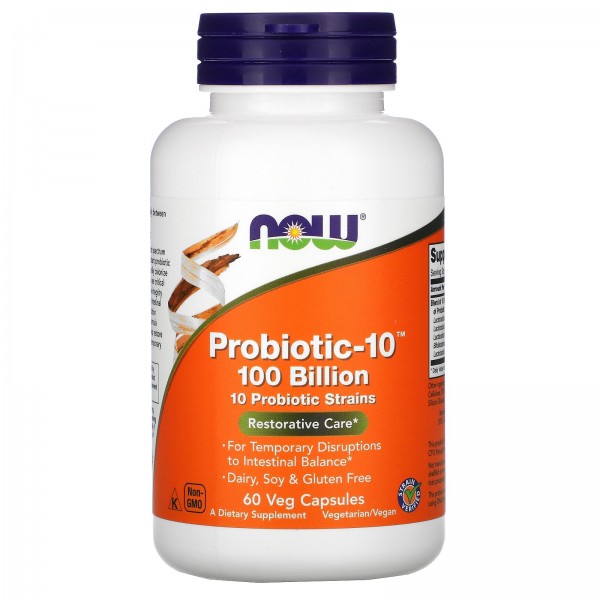 Now Foods пробиотик-10 100млрд 60растительных капс...