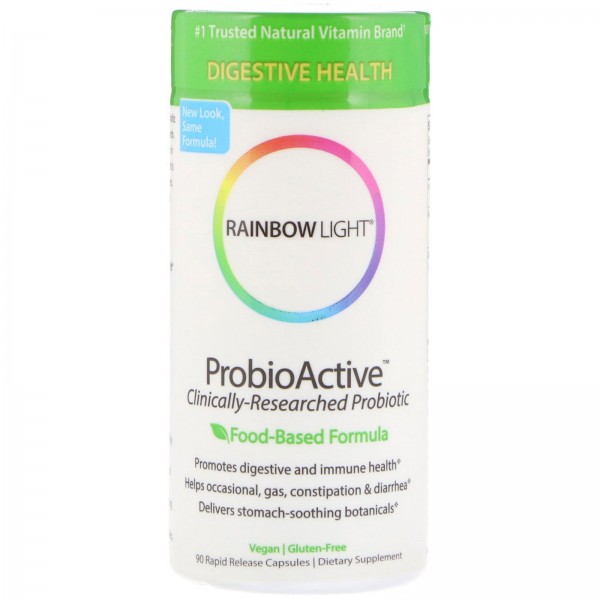 Rainbow Light Пробиотик ProbioActive формула на основе продуктов питания 90 капсул быстрого высвобождения