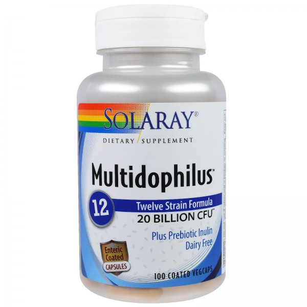 Solaray Пробиотики Multidophilus формула из 12 штаммов 10 млрд КОЕ 100 капсул