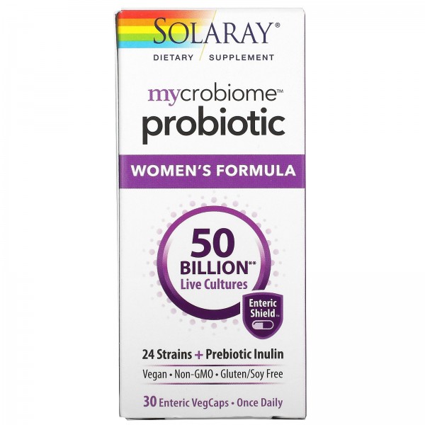 Solaray пробиотик Mycrobiome для женщин 50млрд живых культур 30вегетарианских капсул покрытых кишечнорастворимой оболочкой