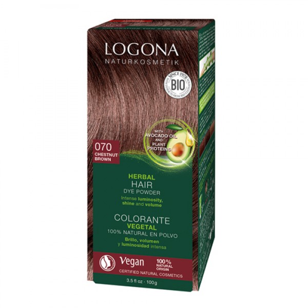 Logona Растительная краска для волос 070 `Каштан коричневый` 100 г