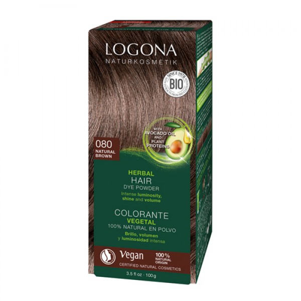Logona Растительная краска для волос 080 `Натурально-коричневый` 100 г