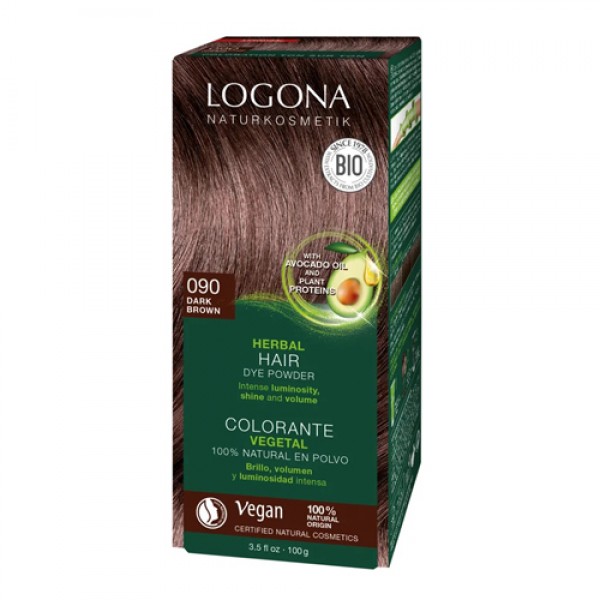 Logona Растительная краска для волос 090 `Тёмно-коричневый` 100 г