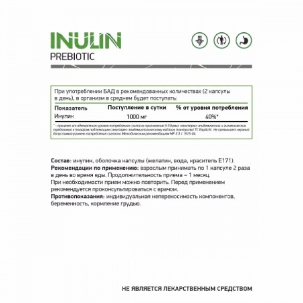 NaturalSupp Инулин 500 мг 60 капсул