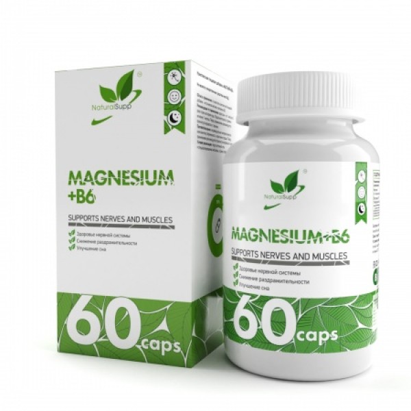 NaturalSupp Магний хелат 400 мг с витамином Б6  60...