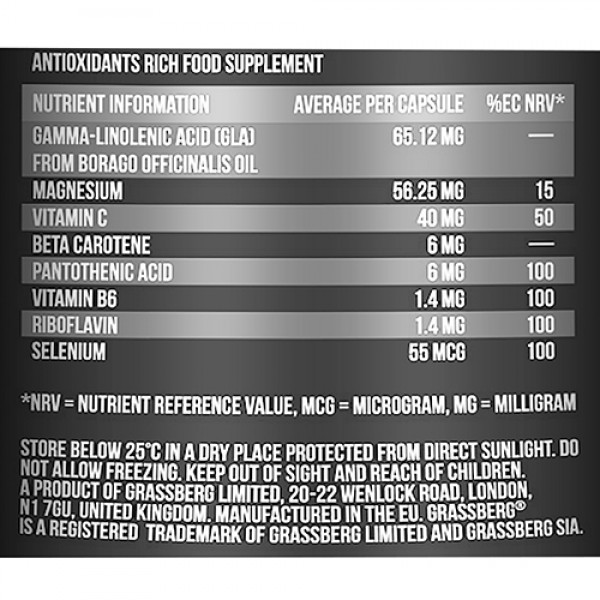 Grassberg Добавка к пище `Antioxidant Defence` 60 капсул