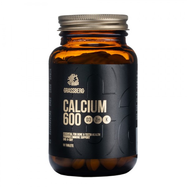 Grassberg Calcium 600 + D3 + Zn with Vit K1 90 таблеток