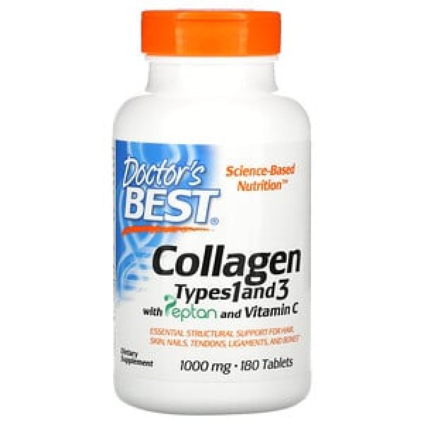 Doctor's Best Коллаген типа 1,3 с Peptan и витамином C 1000 мг 180 таблеток
