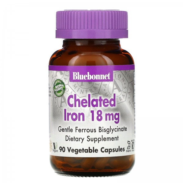 Bluebonnet Nutrition железо в хелатной форме 18 мг...