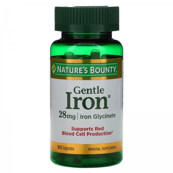 Nature's Bounty Gentle Iron мягкое железо 28 мг 90 капсул