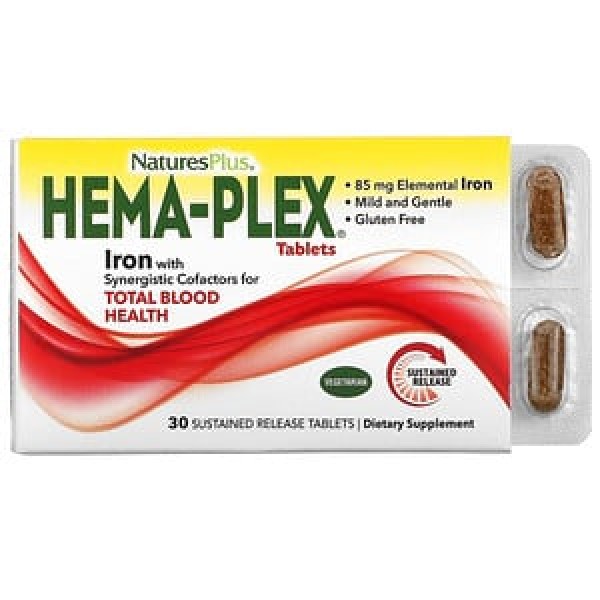 Nature's Plus Железо Hema-Plex 30 таблеток с длите...