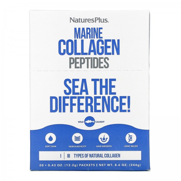 Nature's Plus Marine Collagen Peptides 20 Stick Packets 0.43 oz (12.2 g) Each
