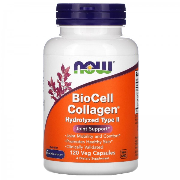 Now Foods Коллаген BioCell гидролизованный тип 2 120 растительных капсул