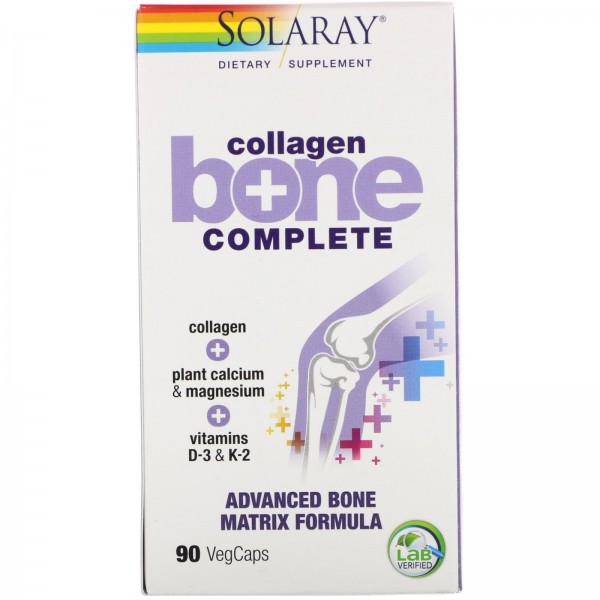 Solaray Collagen Bone Complete усовершенствованная формула костной матрицы 90 капсул