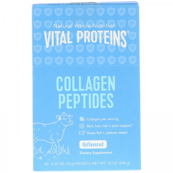 Vital Proteins пептиды коллагена без вкуса 20 пакетиков весом 10 г (035 унции) каждый