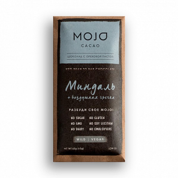 Mojo Cacao Шоколад горький `Миндаль и воздушная гр...