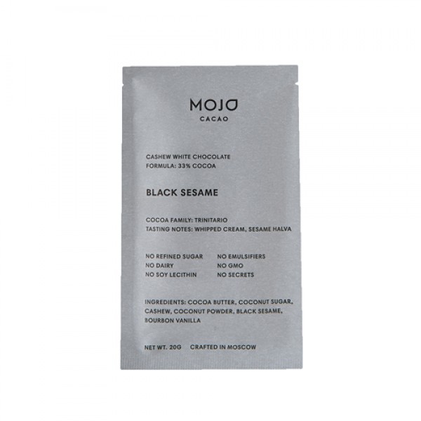 Mojo Cacao Шоколад кешью `Black Sesame`, с чёрным кунжутом 20 г
