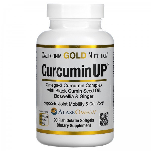 California Gold Nutrition CurcuminUP комплекс с омега-3 и куркумином 90 капсул