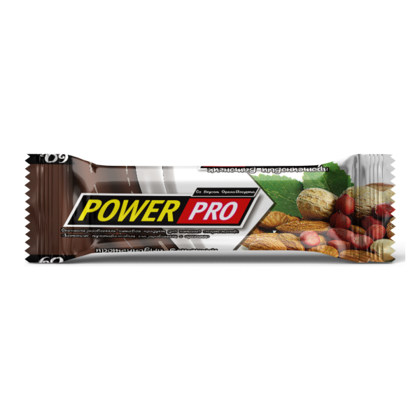PowerPRO Протеиновый батончик с орехами 60 г Орех-Йогурт