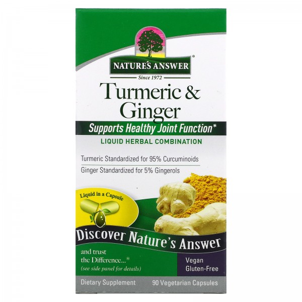 Nature's Answer Turmeric & Ginger 90 вегетарианских капсул