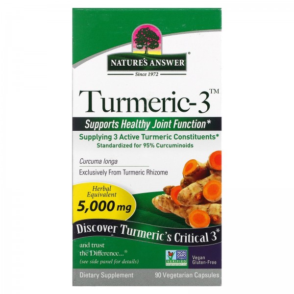 Nature's Answer Куркумин Turmeric-3 90 вегетарианс...