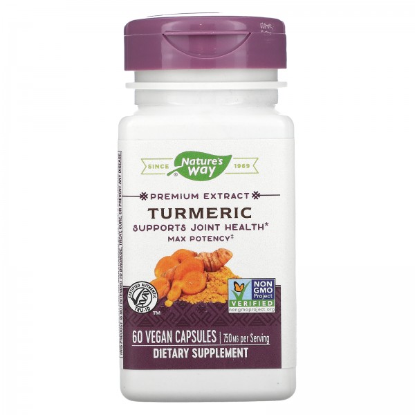 Nature's Way Premium Extract Turmeric 750 mg 60 Vegan Capsules