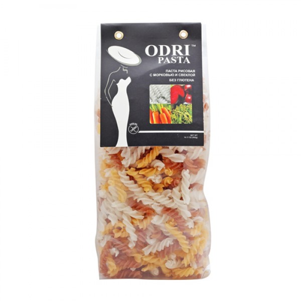 Ms. Odri Паста безглютеновая рисовая `Спирали микс` со свёклой и морковью 400 г
