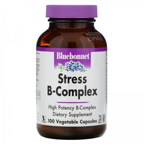 Bluebonnet Nutrition Stress B-Complex 100 растительных капсул