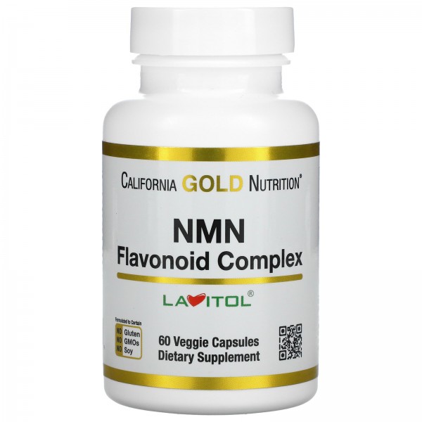 California Gold Nutrition NMN комплекс с флавоноидами 60 растительных капсул