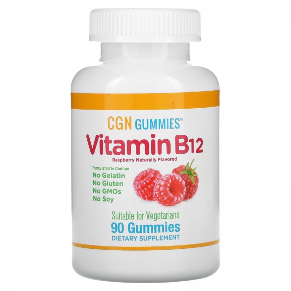 California Gold Nutrition Витамин B12 Малина 90 же...