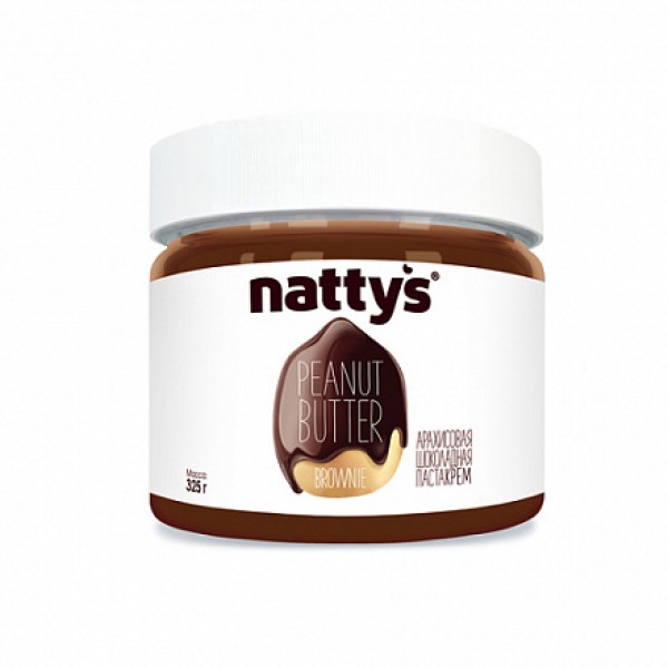 Natty's Арахисовая паста `Brownie`, шоколадная 325...