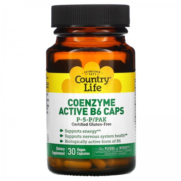 Country Life коферментный активный витаминB6 в кап...