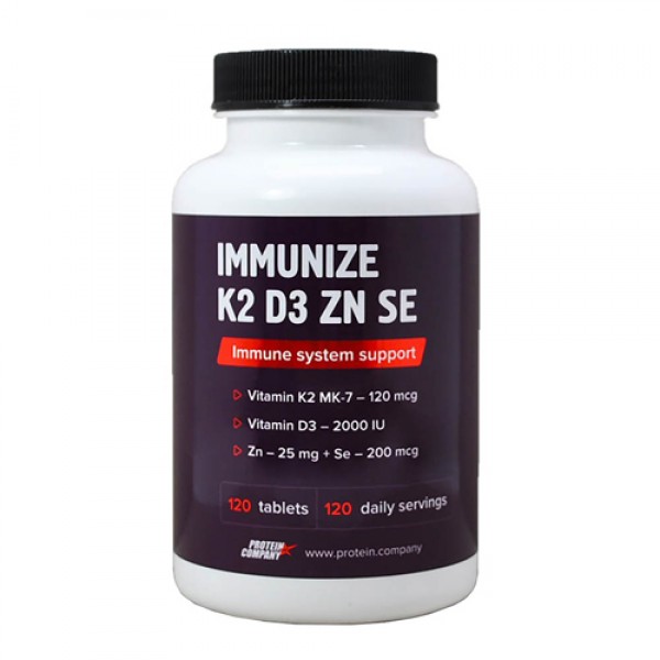 PROTEIN.COMPANY Комплекс `Immunize K2, D3, Zn, Se` 120 таблеток