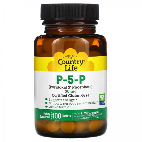 Country Life П-5-Ф (пиридоксаль-5'-фосфат) 50 мг 100 таблеток