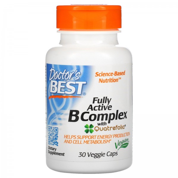 Doctor's Best комплекс активных витаминовB с Quatrefolic 30вегетарианских капсул
