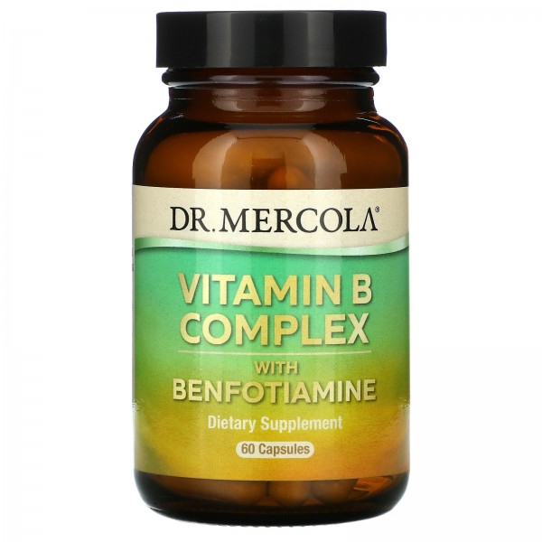 Dr. Mercola комплекс витаминов группыB с бенфотиамином 60капсул