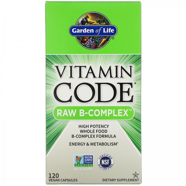 Garden of Life Vitamin Code Raw B-Complex 120веган...