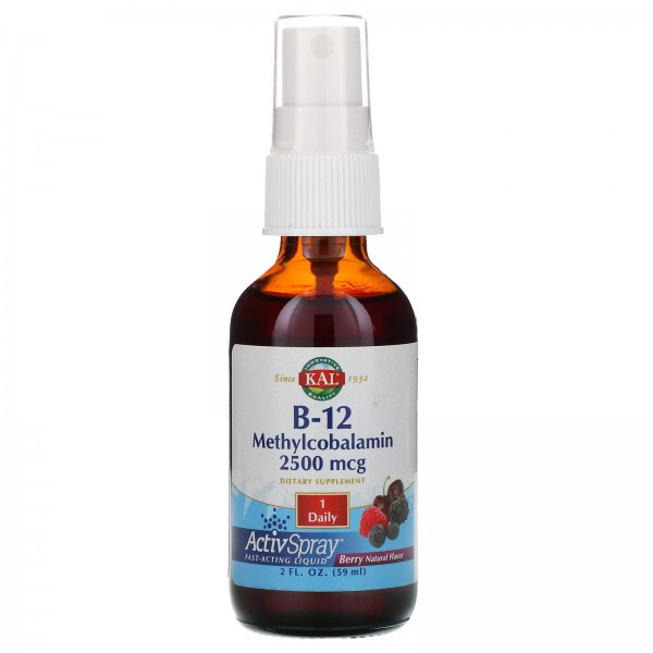 KAL B-12 Methylcobalamin Berry 2500 mcg 2 fl oz (59 ml)