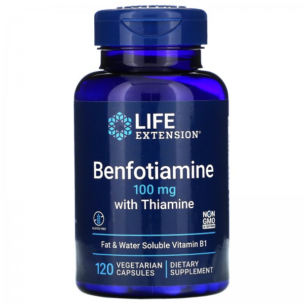 Life Extension бенфотиамин с тиамином 100мг 120вегетарианских капсул