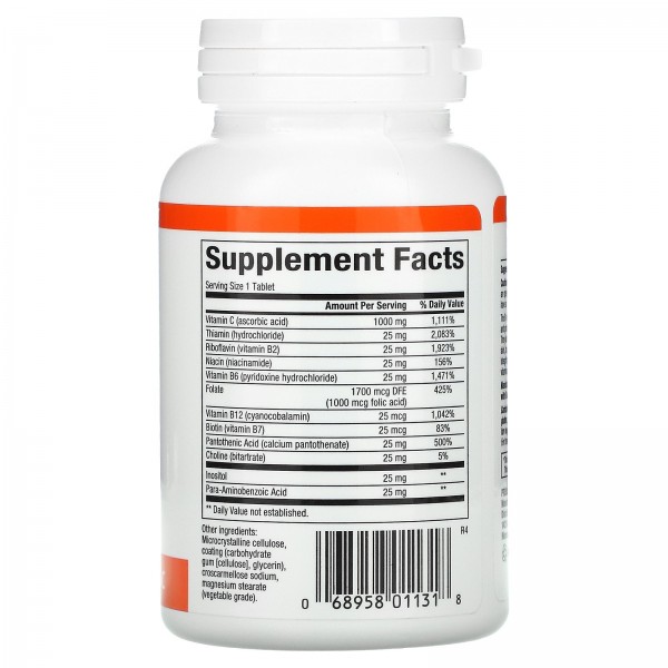 Natural Factors Stress B Formula Plus 1000 mg Vitamin C 90 Tablets