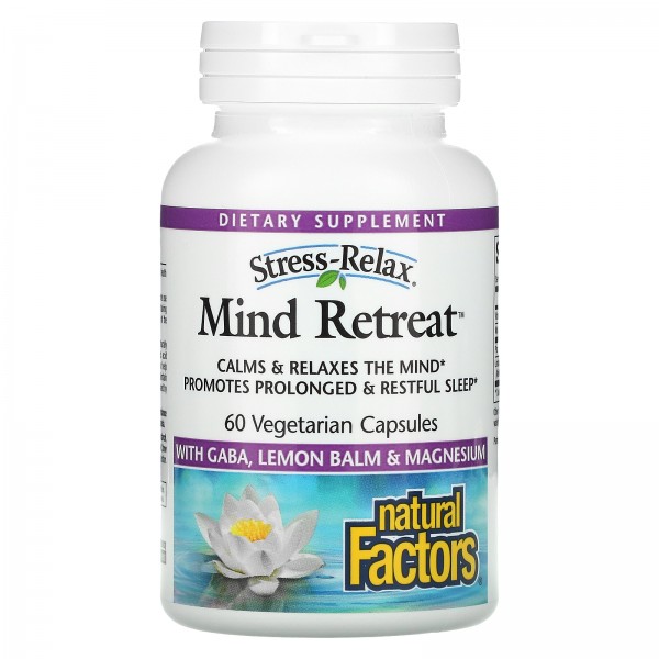 Natural Factors Stress-Relax Mind Retreat 60 Vegetarian Capsules