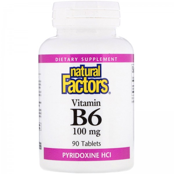 Natural Factors витаминВ6 пиридоксина гидрохлорид 100мг 90таблеток