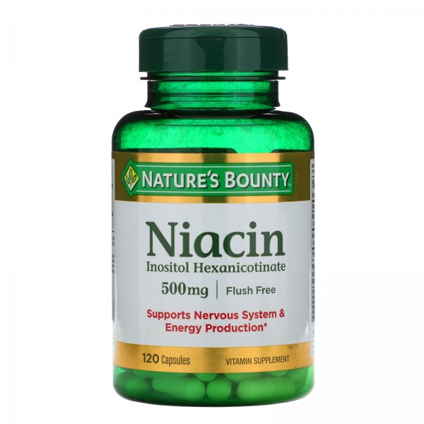 Nature's Bounty Ниацин без покраснения 500 мг 120 капсул