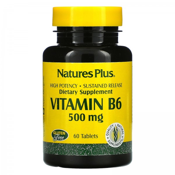 Nature's Plus Витамин B6 500 мг 60 таблеток...