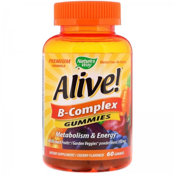 Nature's Way Alive! комплекс витаминов группы B Манго 60 жевательных конфет