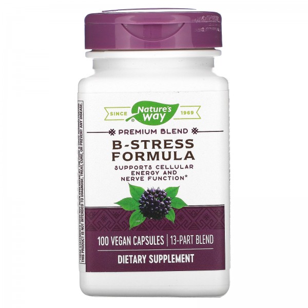 Nature's Way Витамин B Stress Formula 100 веган ка...