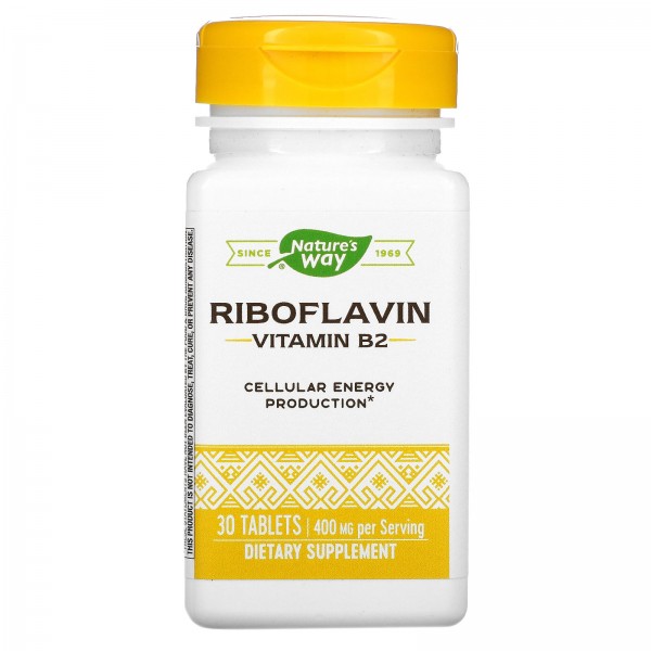 Nature's Way Рибофлавин витамин В2 400 мг 30 табле...