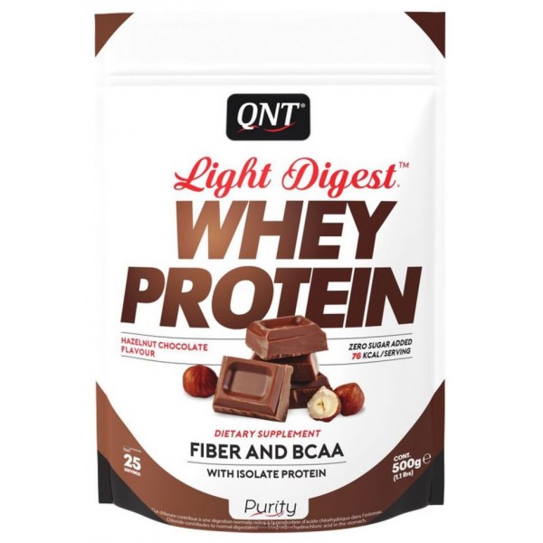 QNT Протеин Light Digest Whey 500 г Шоколад-Лесной орех